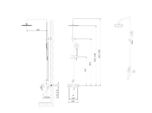Душевая система с изливом RUSH Santiago (SUS1116-40)
