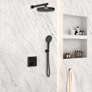 Душевой комплект Vincea VSFW-4I212RMB встраиваемый, двухрежимный, черный