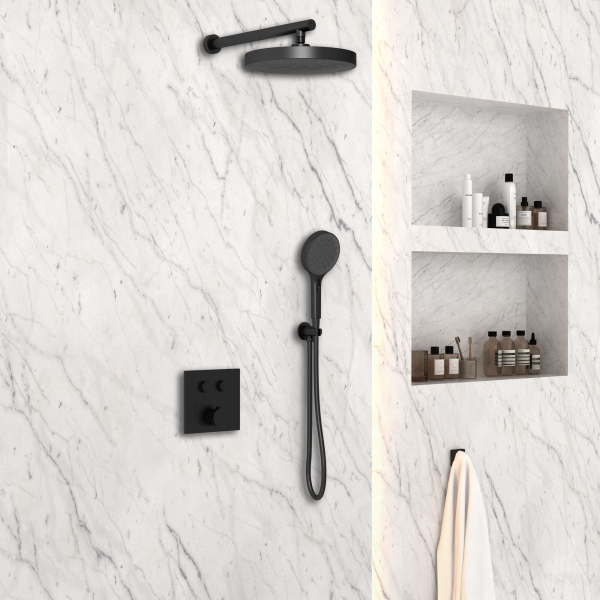 Душевой комплект Vincea VSFW-4I212RMB встраиваемый, двухрежимный, черный