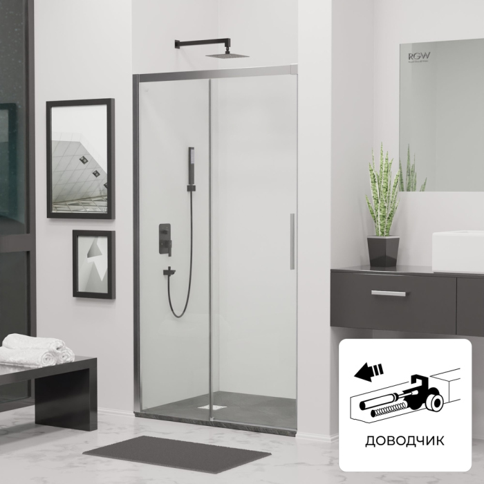 Душевая дверь RGW LE-19, 34121210-11, Хром, 100*195