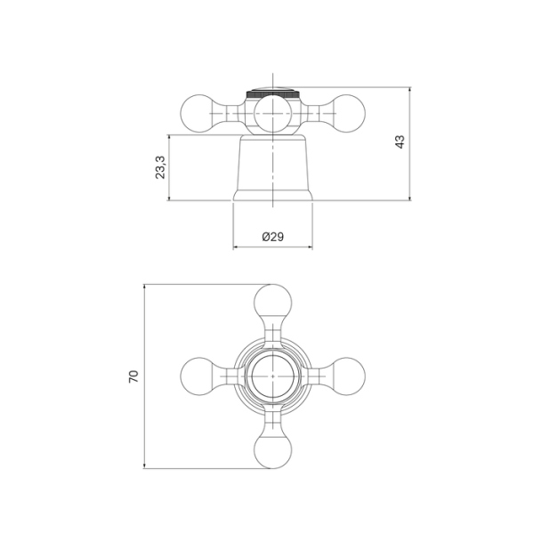 Маховик IDDIS для смесителя 8x24 крест хром, комплект 2 шт (991KR241SM)