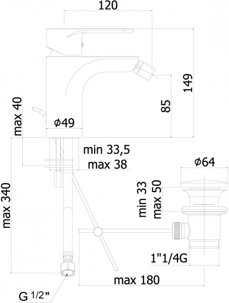 Смеситель Paffoni Green GR135CR для биде