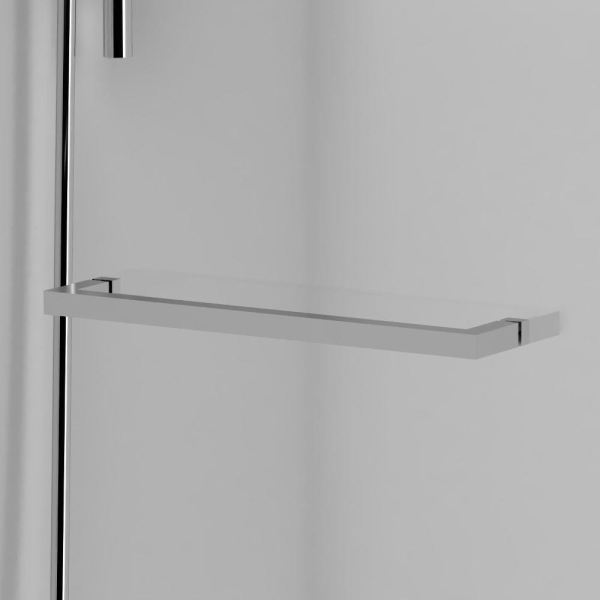 Душевая шторка на борт ванны 150х80 см, с полотенцедержателем Damixa Skyline, DX35WBS-D7W1-150MT