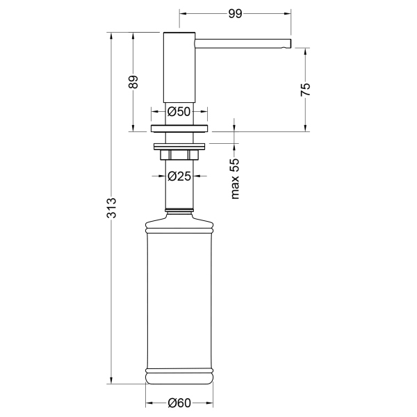 Дозатор Timo встраиваемый Saona (13139/00)