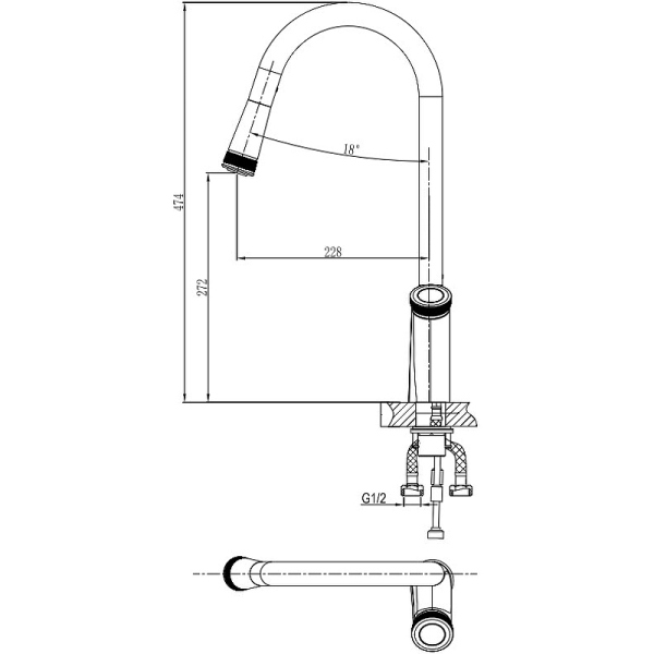 Смеситель для кухни D&K Bayern.Alfeld (DA1482501)