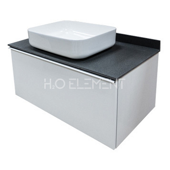 Тумба-умывальник Comforty "Милан-90" белый с серой столешницей, с раковиной Comforty T-Y9378