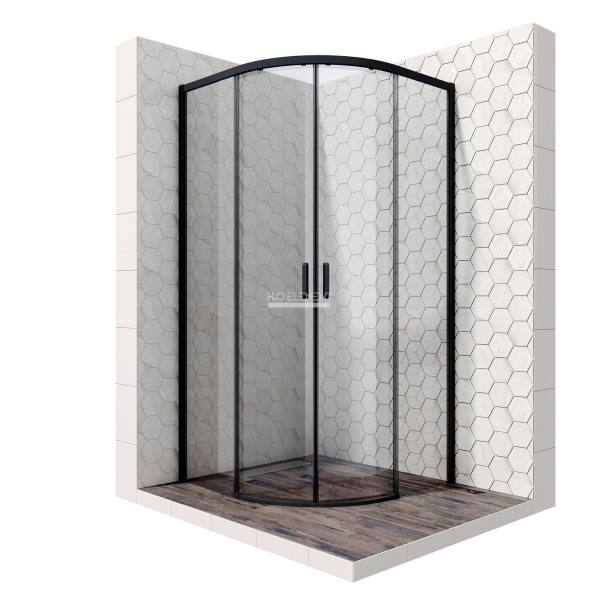 Душевое ограждение Ambassador Queen 11011202Black (1000x1000x2000)