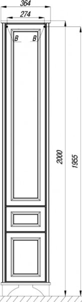 Шкаф-пенал Акватон Идель R дуб верди