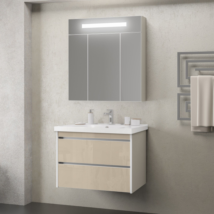 Тумба с раковиной Smile Фреш 80 бежевая