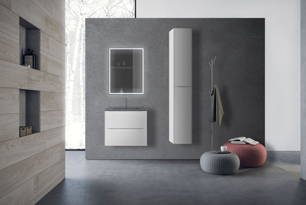 Тумба без раковины Vincea Mia 600 подвесная, 2 выкатных ящика soft close, G.White, VMC-2MC600GW