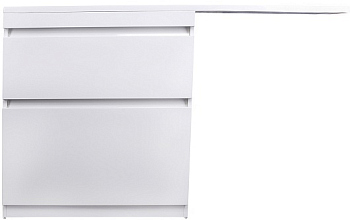 Тумба без раковины Style Line напольная "Даллас 150", 2 ящика, Люкс белая, PLUS, СС-00002303