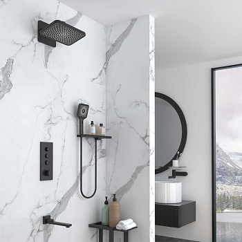 Душевой комплект Vincea VSFW-433TI4RMB встраиваемый, термостатический, трехрежимный, черный