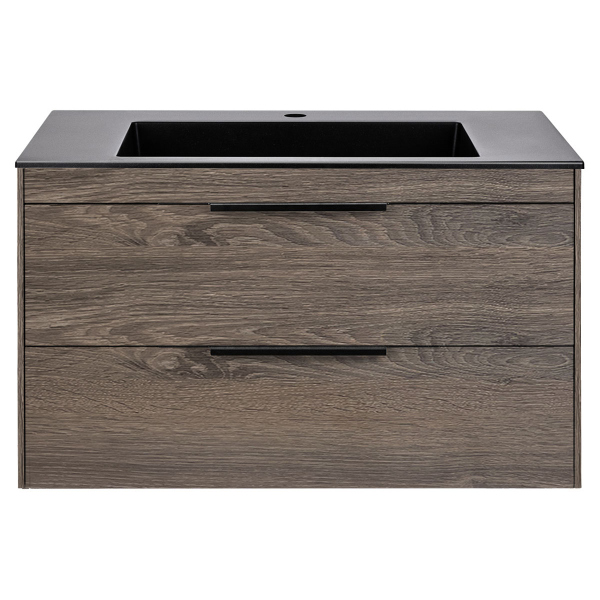 Тумба с раковиной Vincea Chiara 2D 800 подвесная, R.Oak, VMC-2C2800RO+VCB-13800G