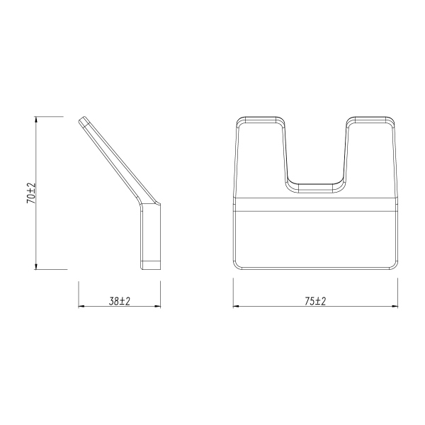 Крючок двойной Lemark SMOOTH LINE для полотенец и халатов, чёрный матовый (9712005)