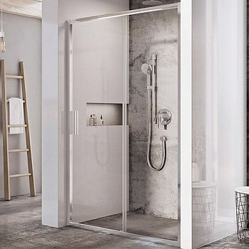 BLSDP2-100 блестящий + транспарент, дверь душевая