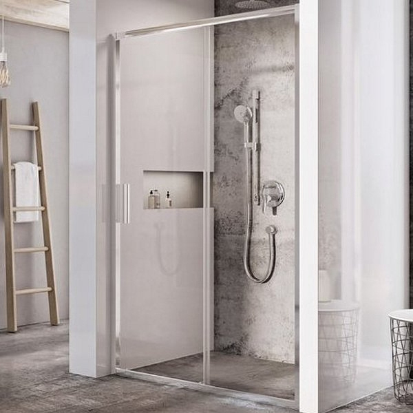 BLSDP2-100 блестящий + транспарент, дверь душевая