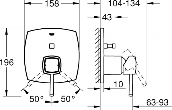Смеситель Grohe Grandera 24068000 для ванны с душем