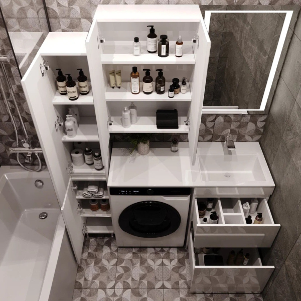 Тумба для комплекта Style Line Даймонд 120 Люкс Plus напольная, белая