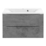 Тумба с раковиной Vincea Mia 750 подвесная, 2 выкатных ящика soft close, Beton, VMC-2MA750BT+VCB-3M750G