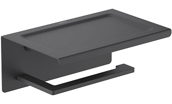 Держатель туалетной бумаги Aquatek Либра AQ4309MB с полкой Черный матовый