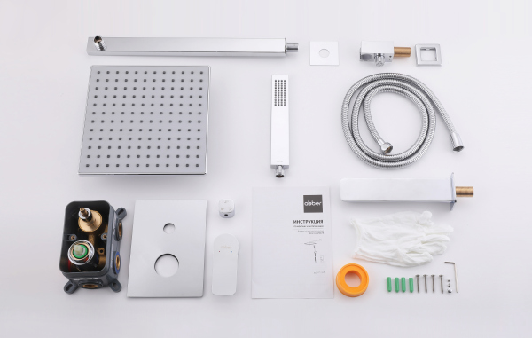 Душевая система ABBER Weiss Insel AF8017 скрытого монтажа с изливом, хром