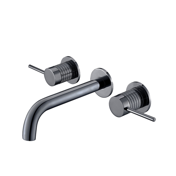 Смеситель для раковины Vincea Groove VBFW-4G1GM встраиваемый, вороненая сталь