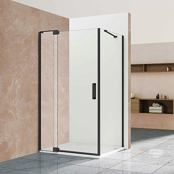 Душевой уголок Vincea Extra VSR-1E809090CLB 800/900*900, черный, стекло прозрачное