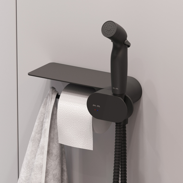 Набор подвесной унитаз с гигиеническим душем, черный AM.PM Spirit V2.0, CK70H1103B