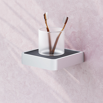 Стеклянный стакан с настенным держателем Damixa Jupiter, DA7734300