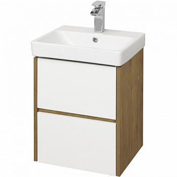 Тумба с раковиной Акватон Сканди 45 1A2516K0SDZ90 белая/дуб рустикальный