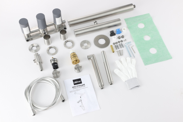 Душевая система ABBER Perfekte 316 AF8A50BST, сталь брашированная