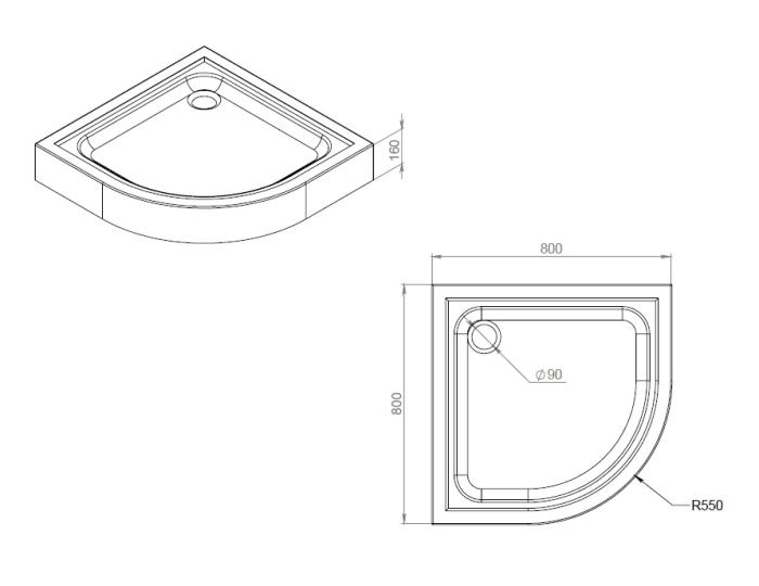 Поддон для душа AM.PM Gem W90T-401-080W 80x80