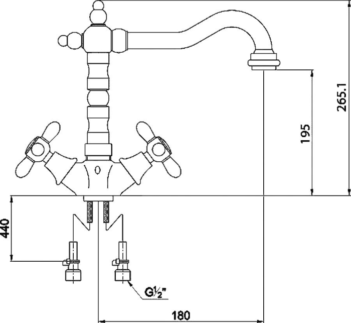 Смеситель Timo Ritz 0143F Silver для кухонной мойки