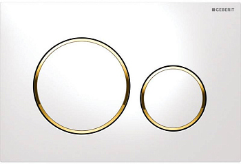 Кнопка смыва Geberit Sigma 20 115.882.KK.1 белая с золотом