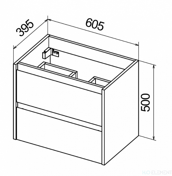 Тумба с раковиной Belbagno KRAFT 39, KRAFT 39-600/390-2C-SO-BO+ BB600/390ETL (готовый набор)