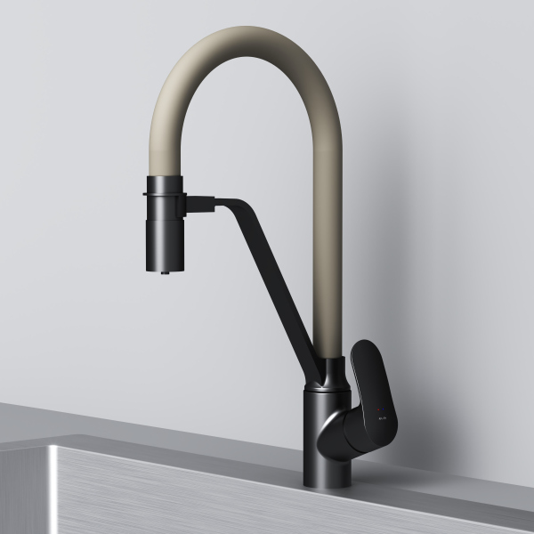 Смеситель для кухни с каналом для питьевой воды и гибким бежевым изливом AM.PM Like, F8007826