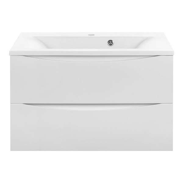 Тумба с раковиной Vincea Mia 750 подвесная, 2 выкатных ящика soft close, G.White, VMC-2MA750GW+VCB-3M750B