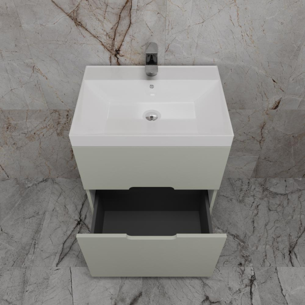 Тумба без раковины напольная "Матис 70" 70 (2 ящика), ОЛИВА, ЭМАЛЬ, ЛС-00002435