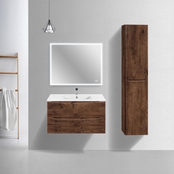 Тумба с раковиной Vincea Mia Slim 900 подвесная, R.Wood, VMC-2MC900S1RW+VBS-13990S1