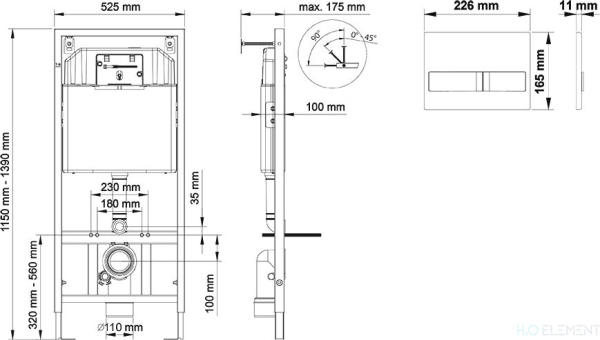 Система инсталляции для унитазов Berges Wasserhaus Novum L1 с белой кнопкой смыва