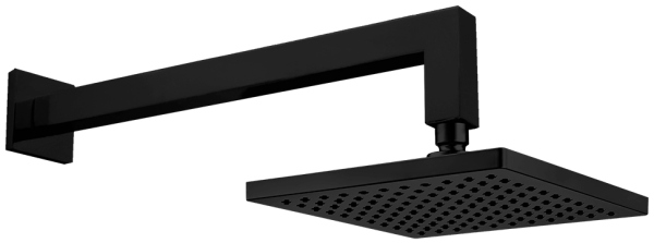 102145031C1EX TIERA квадратный верхний душ с держателем 200x200 мм матовый черный