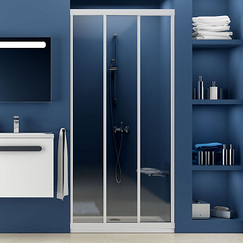 Душевая дверь в нишу Ravak ASDP3-90 Transparent, профиль белый