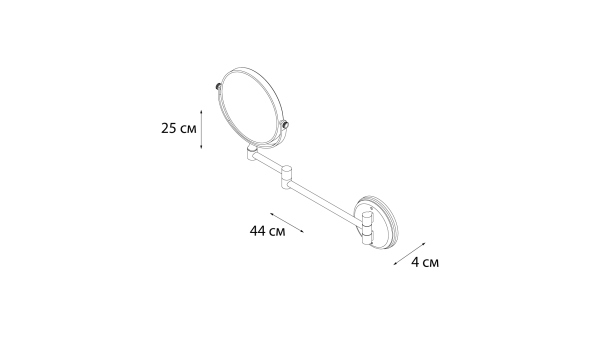 Зеркало косметическое FIXSEN черное Hotel D15 (FX-31021B)