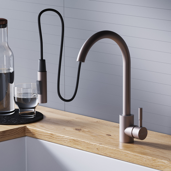 Смеситель для кухни с вытяжным изливом Dorff Logic, D3007511