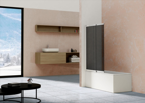 Душевая шторка на ванну Vincea VSB-1E100CGB, 1000*1450, матовый черный, стекло тонированное