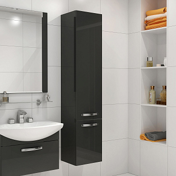 Шкаф-пенал Акватон подвесная Ария (1A134403AA950) черный глянец