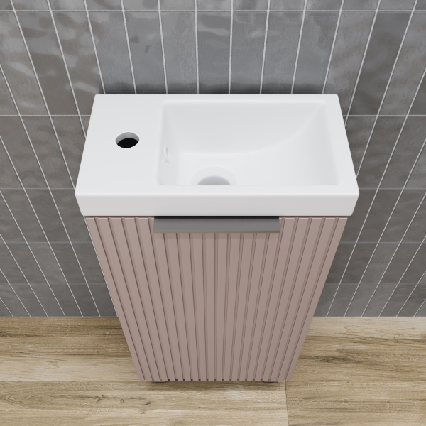 Тумба без раковины напольная "СОЛО" универсальная (Como 40) Санд Пудровый, ЛС-00002429