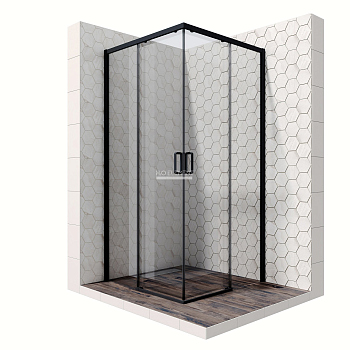 Душевое ограждение Ambassador Queen 11011203Black (900x900x2000)