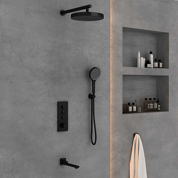 Душевой комплект Vincea VSFW-433TI2MB встраиваемый, черный