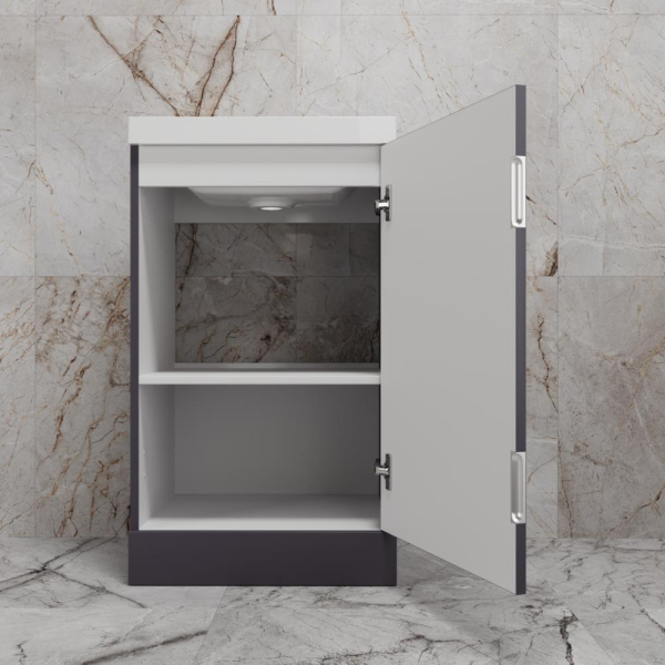 Тумба без раковины напольная "МОНО 50", графит нубук, ЛС-00002451